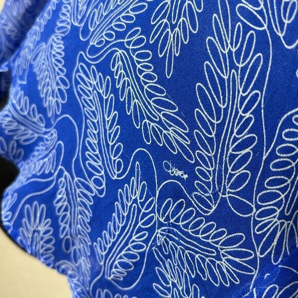 Diane von furstenberg lorelei 100% silk long sleeve button up abstract sheer 2 - Picture 4 of 7